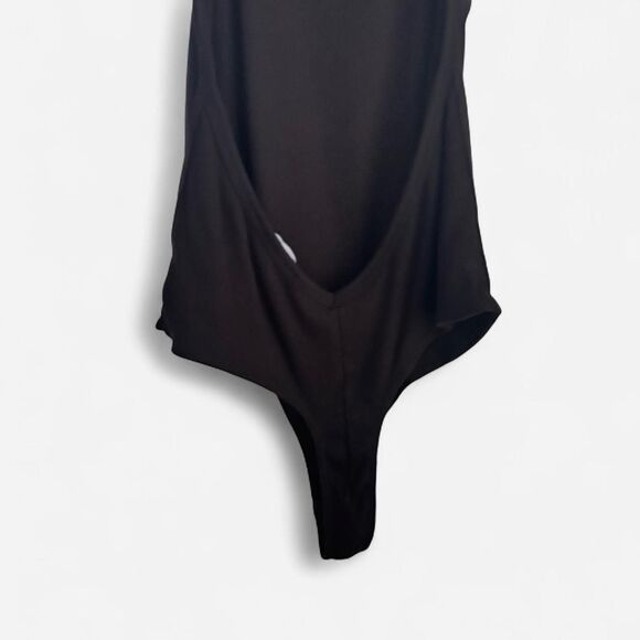 Lulus Revival Black Ribbed Low Back Bodysuit Medium Y2K Clubwear - Picture 8 of 8